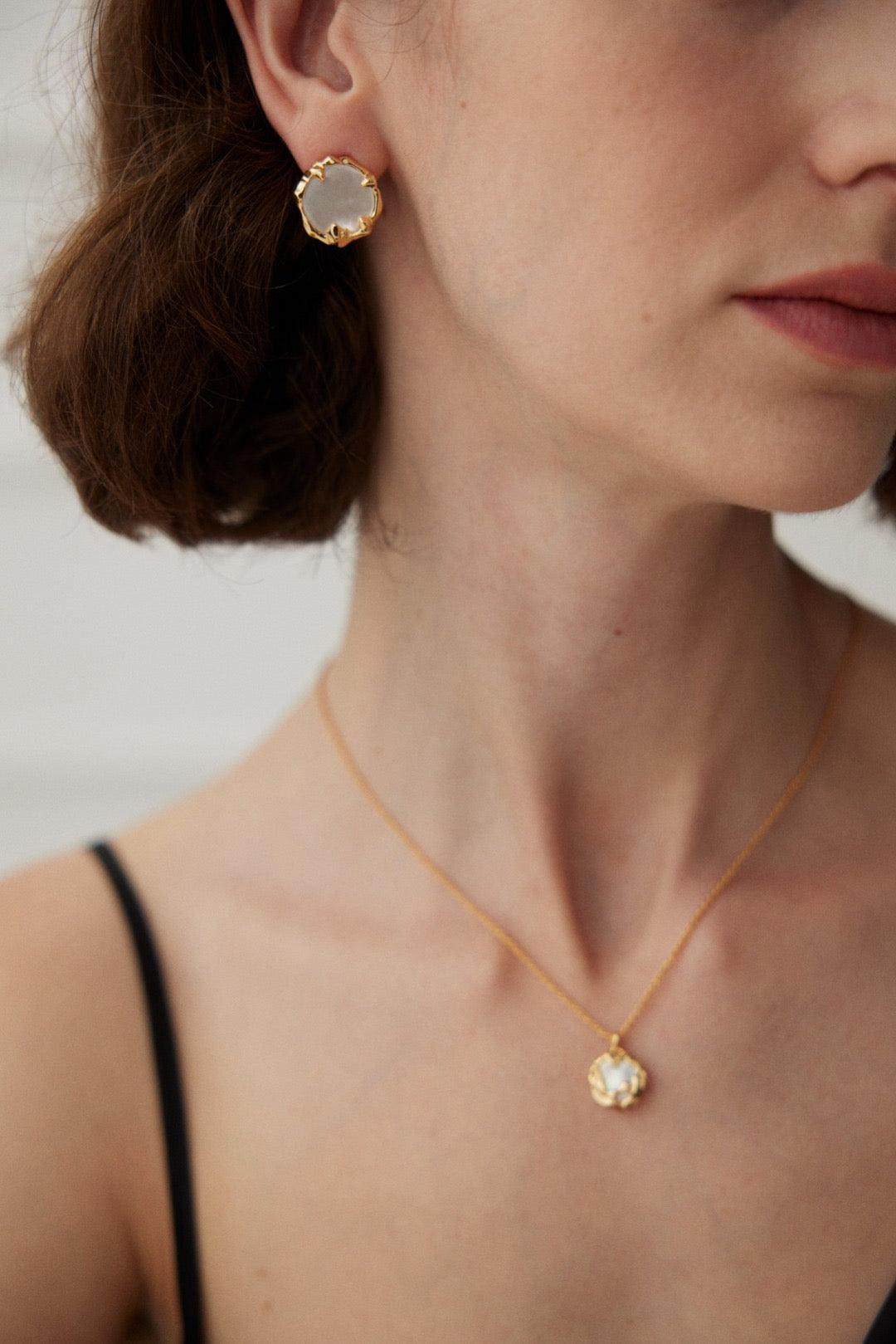 Moon Petals Earrings - Lia Atelier