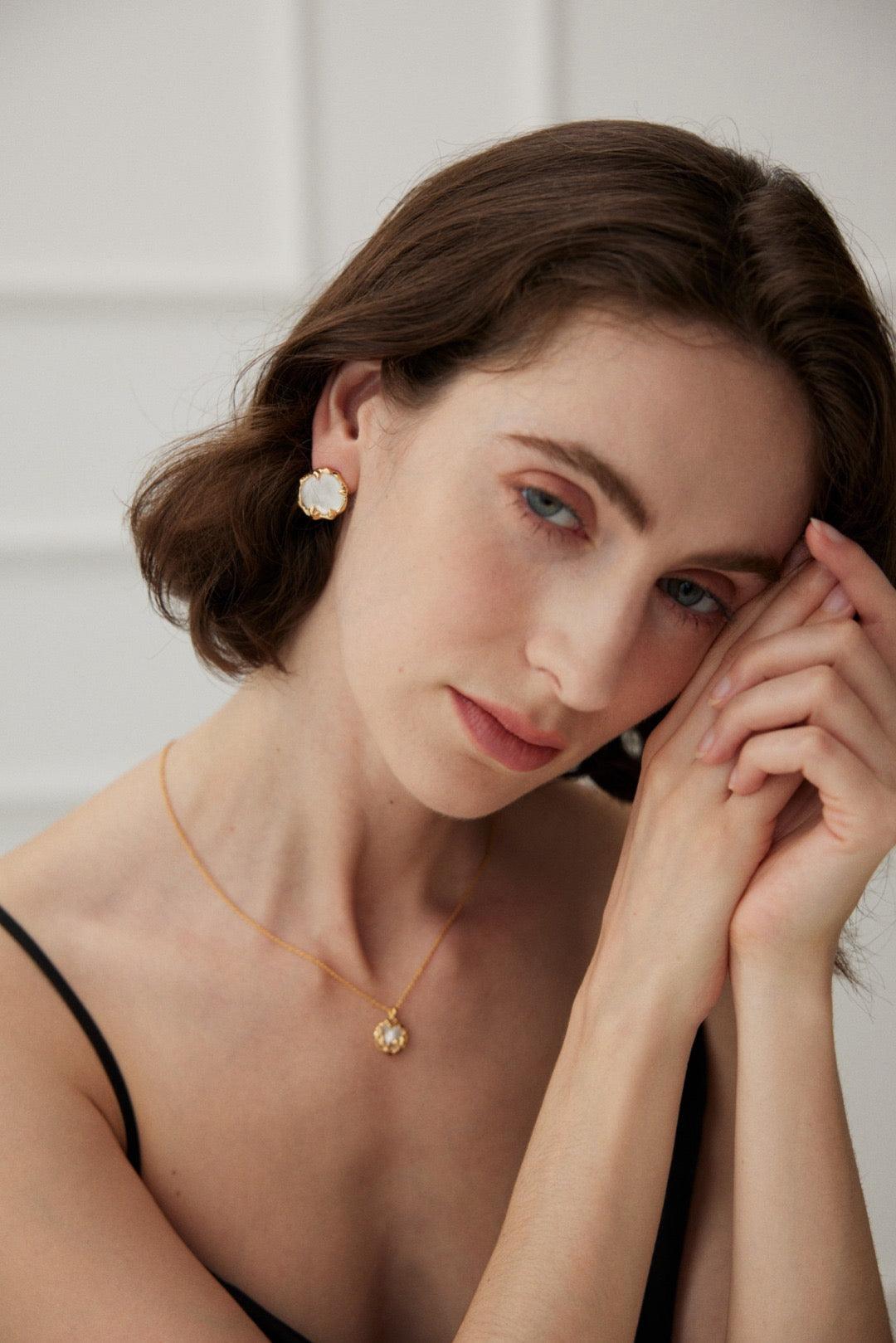 Moon Petals Earrings - Lia Atelier