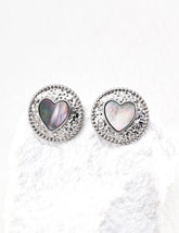 Midnight Heart Stud Earrings