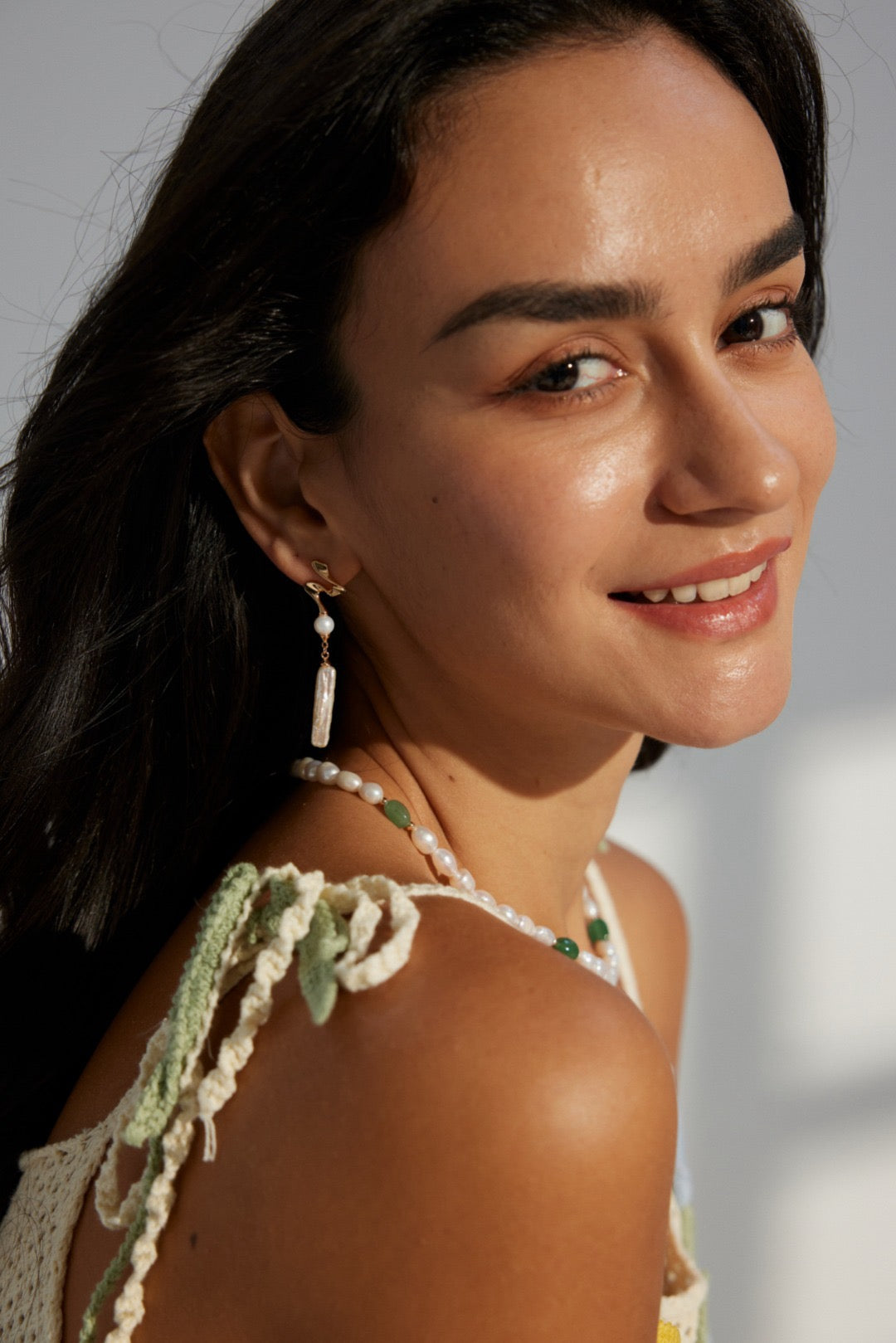 Long Drop Pearl Earrings