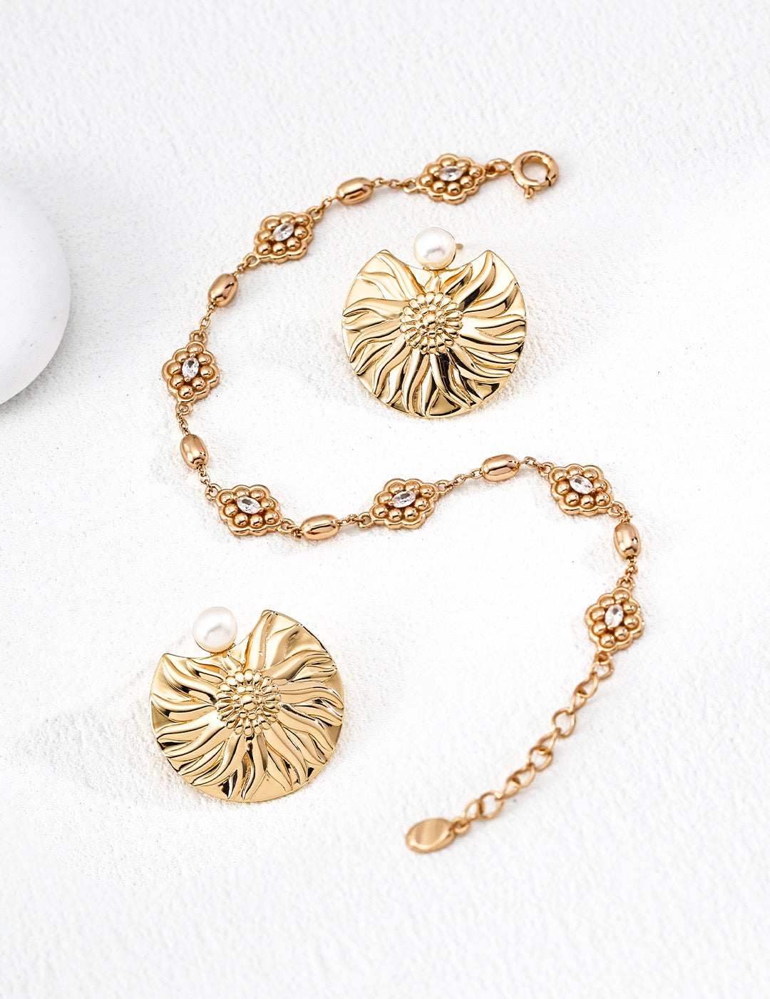 Crystal Flower Station Bracelet