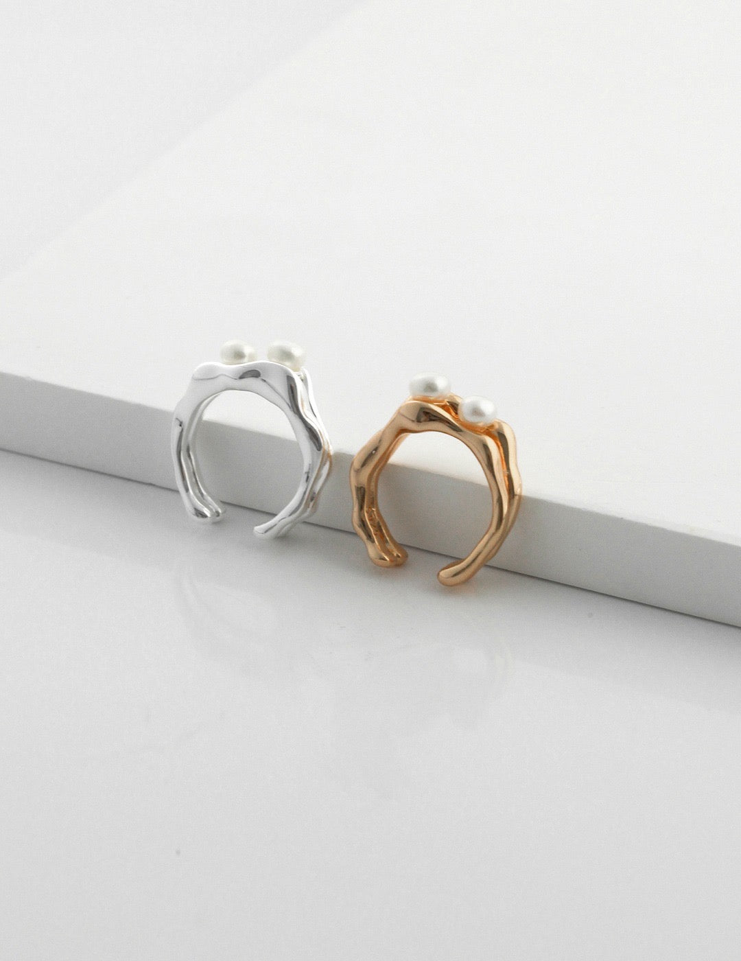 Harmony Dual Pearl Ring - Lia Atelier
