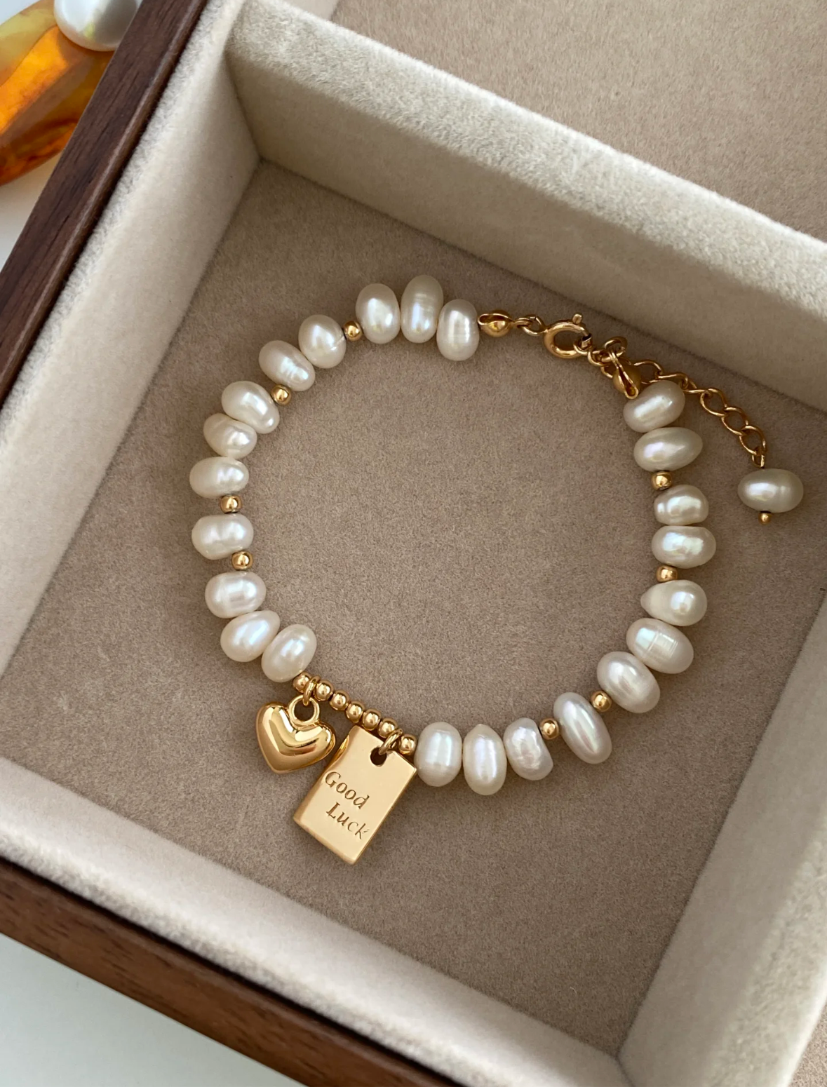 Elegant Pearl Charm Bracelet