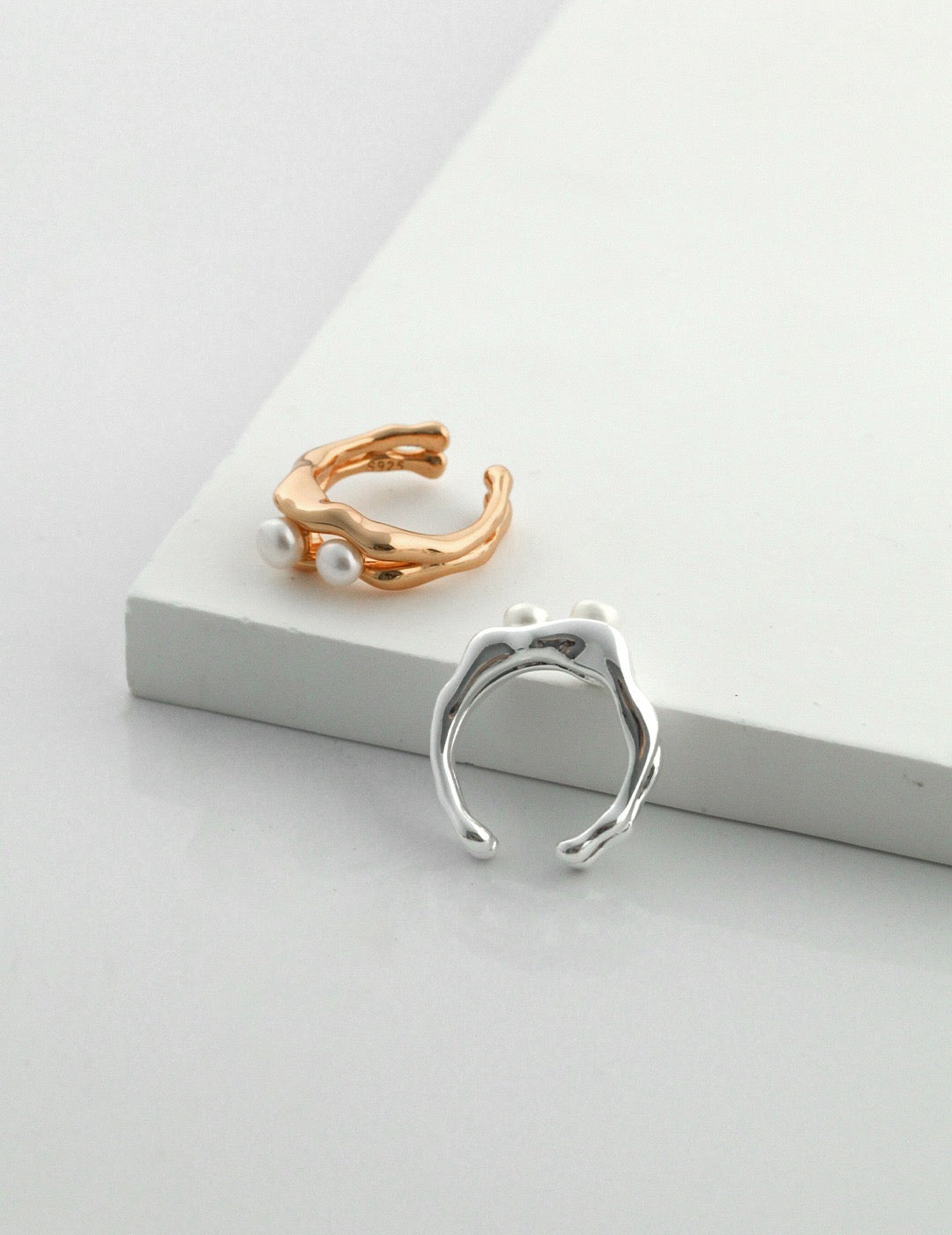 Harmony Dual Pearl Ring - Lia Atelier