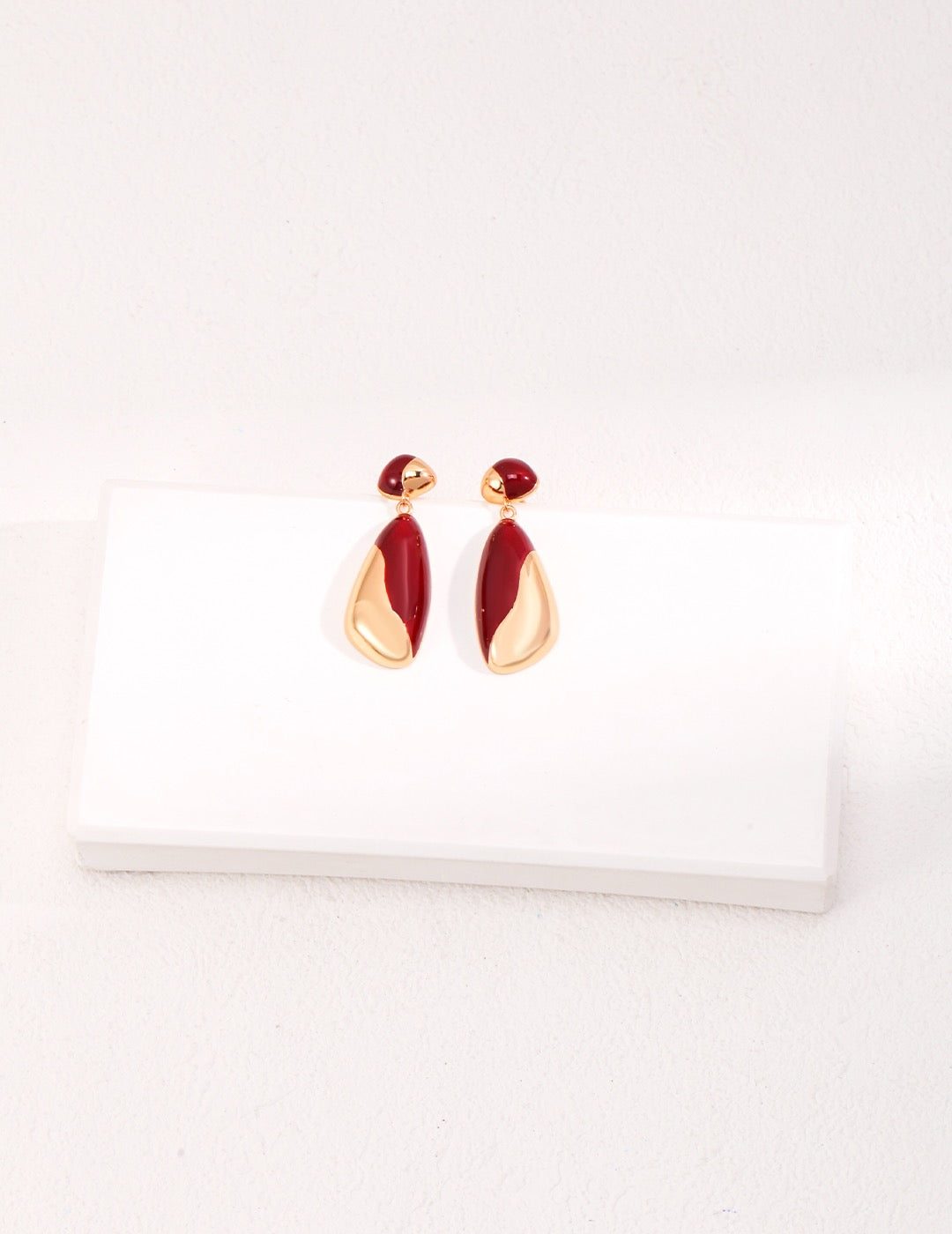 Two-Tone Enamel Teardrop Earring Set