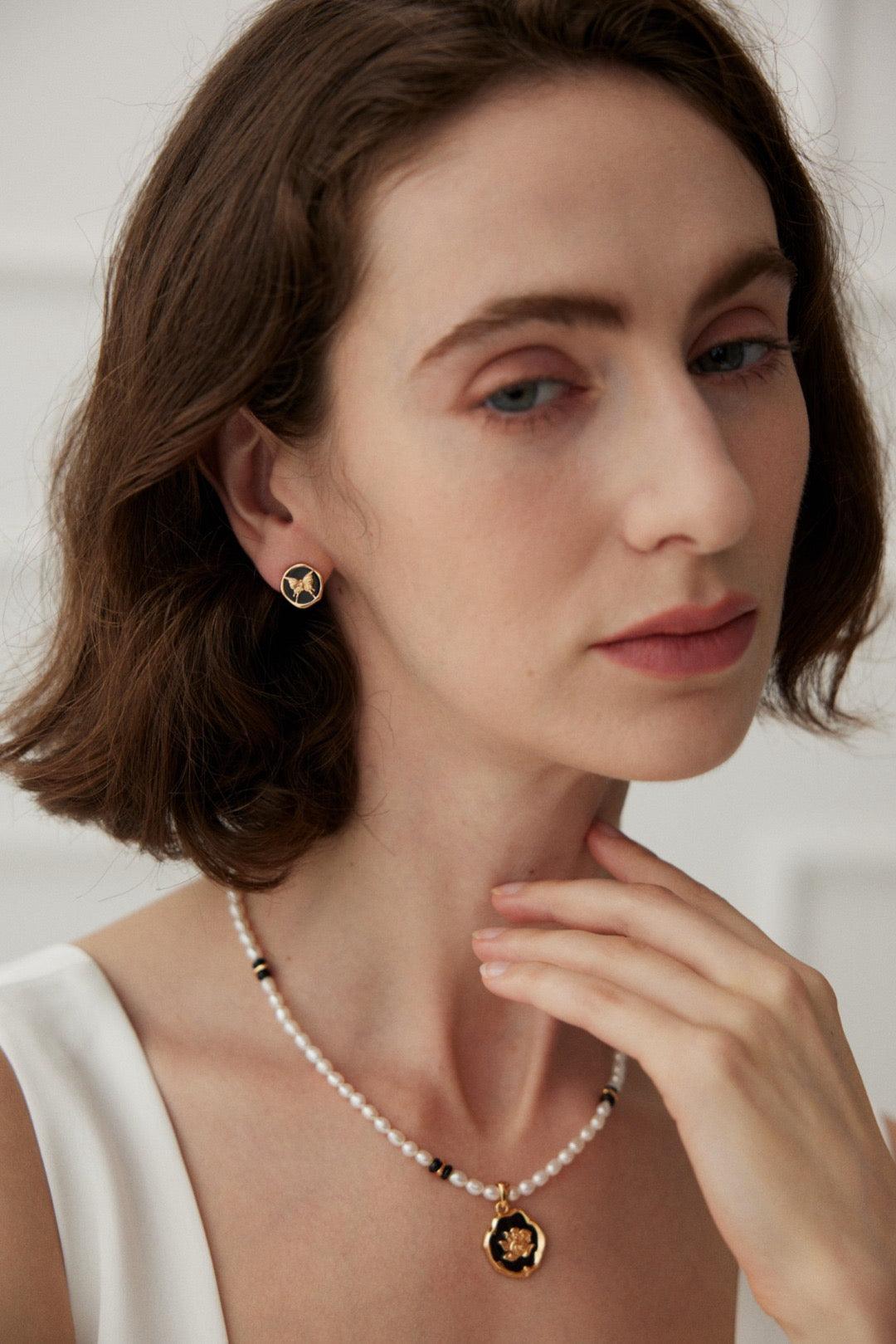 Emely Black Agate Earrings - Lia Atelier