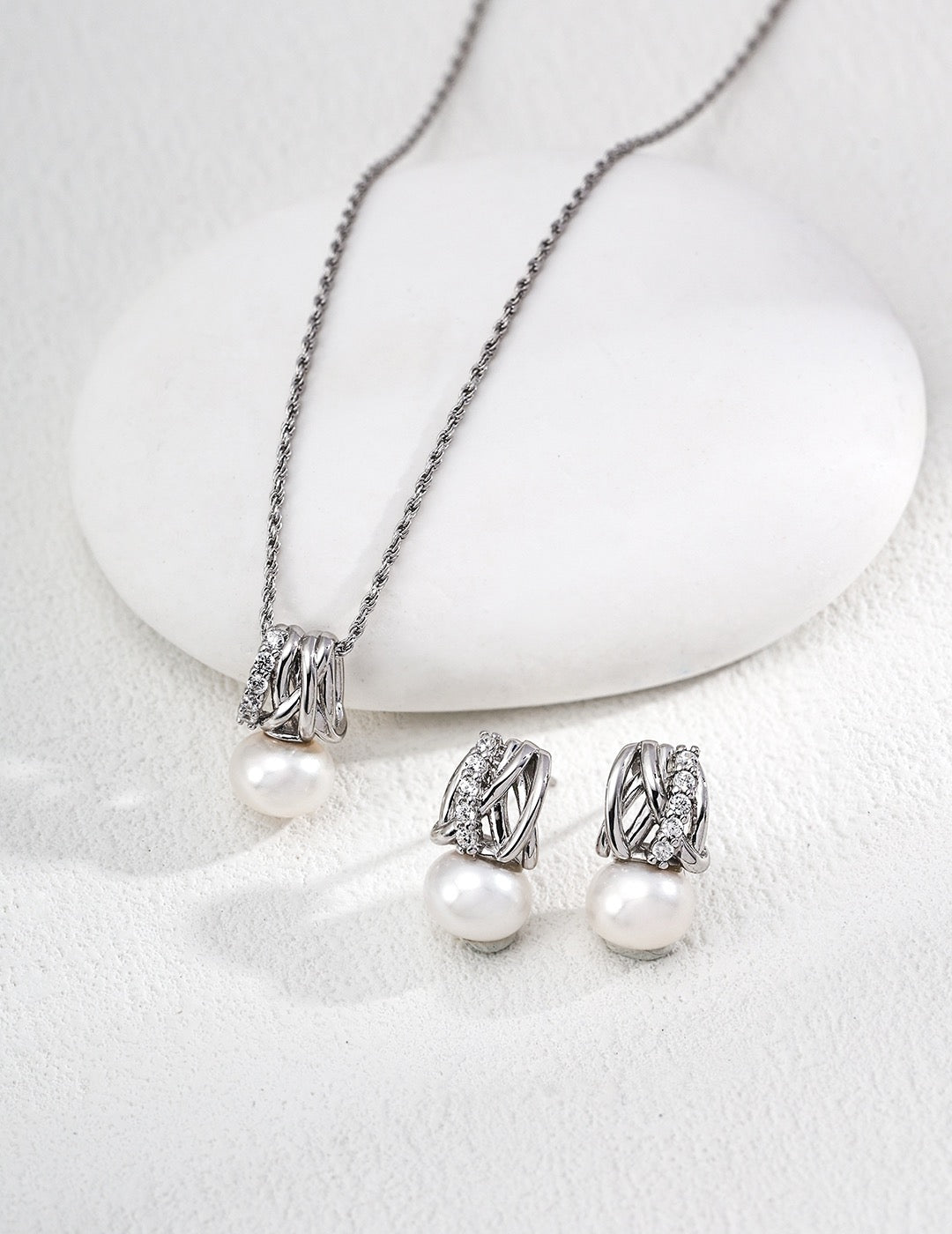 Twisted Pearl Elegance Jewelry Set - Luxe Rope Collection