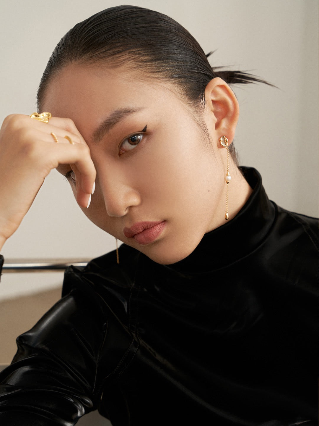 Pearl Chain Drop Earrings
