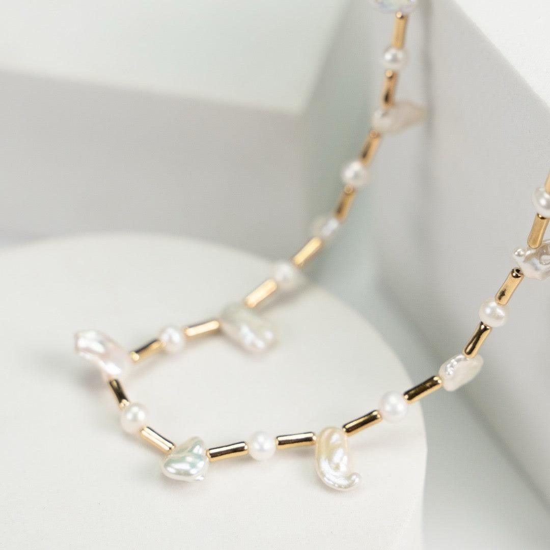 Bamboo Baroque Pearl Necklace - Lia Atelier
