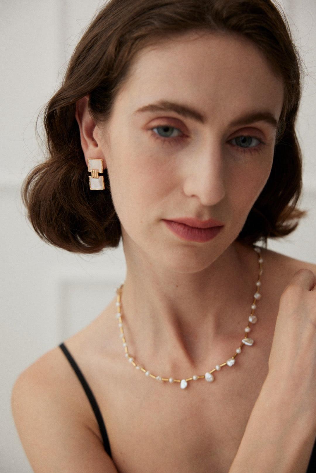Bamboo Baroque Pearl Necklace - Lia Atelier