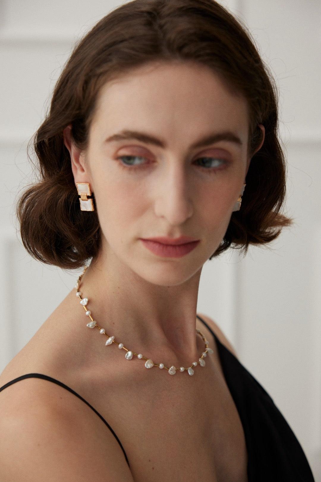 Bamboo Baroque Pearl Necklace - Lia Atelier