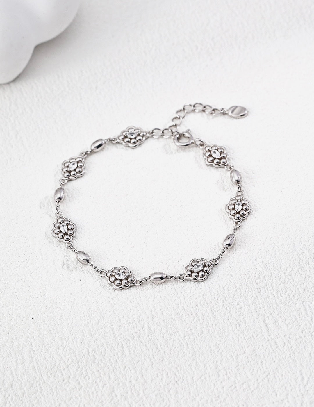 Crystal Flower Station Bracelet