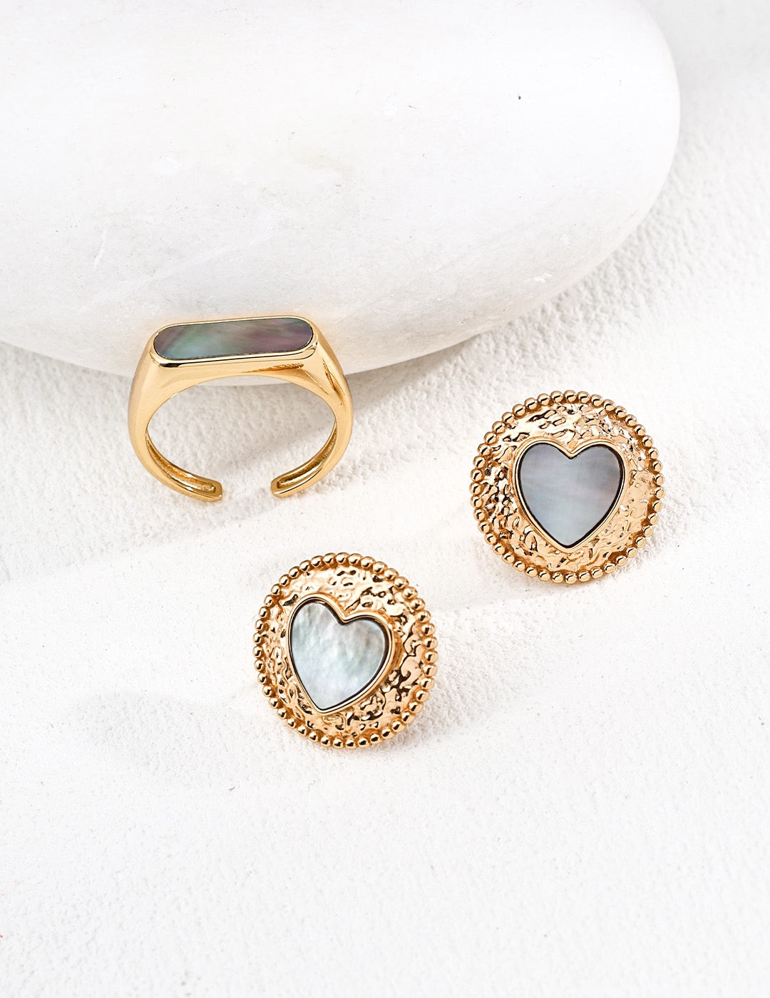 Midnight Heart Stud Earrings