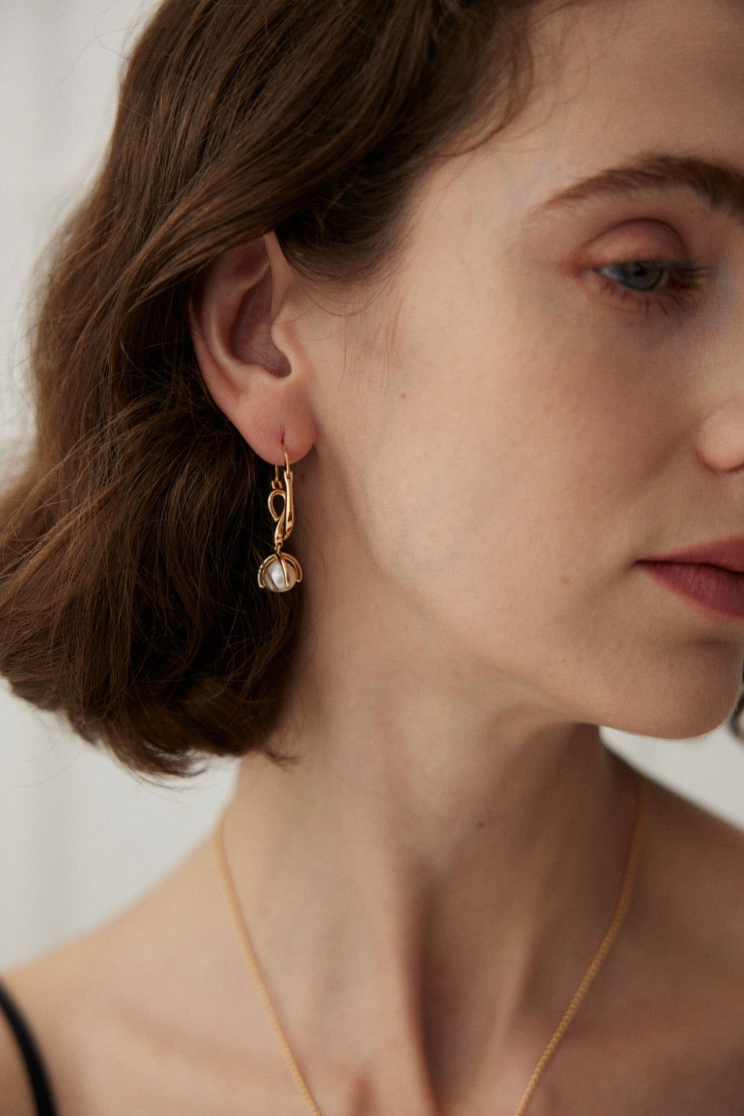 Golden Bloom Pearl Earrings