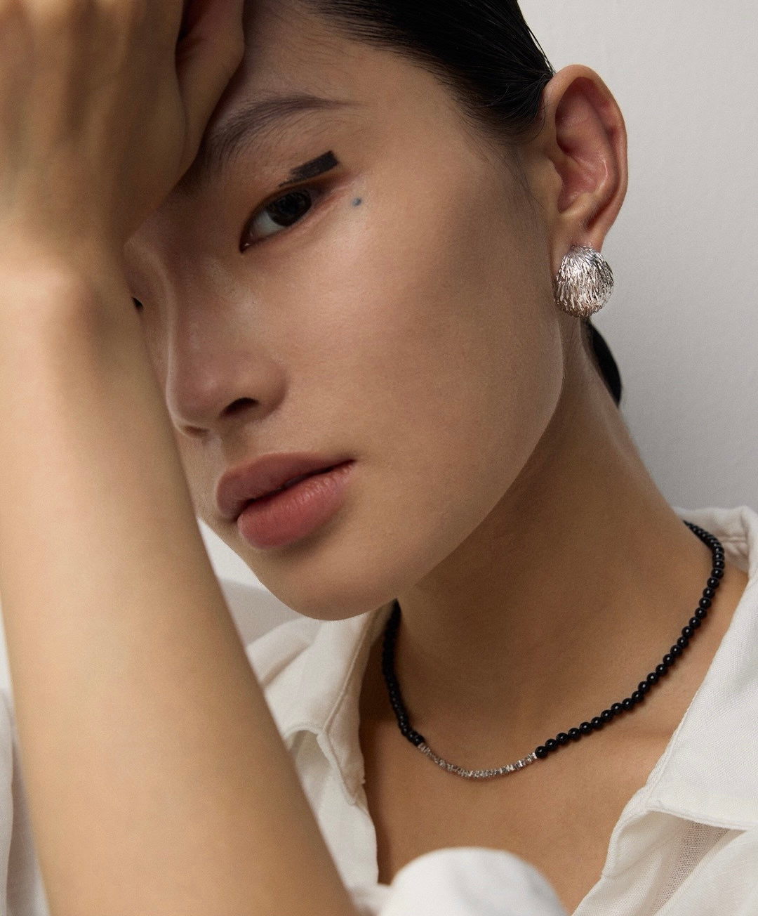 Textured Shell Stud Earrings Set