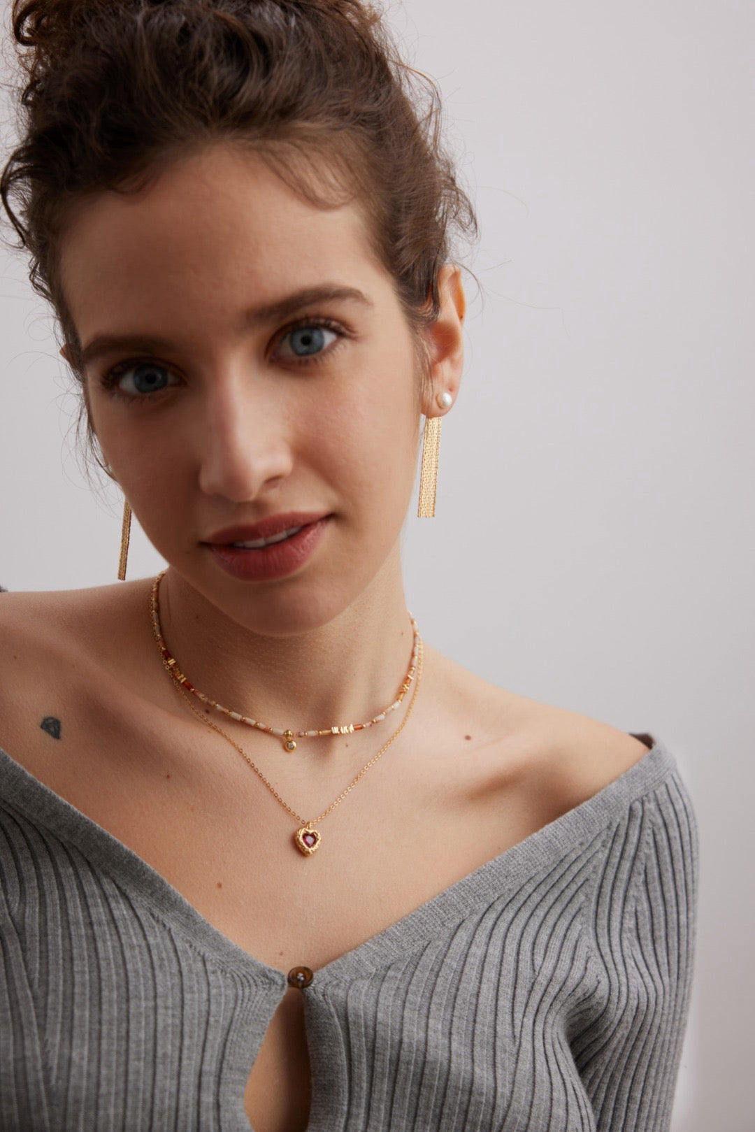 Pearl Chain Tassel Earrings
