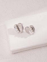 Bella Earrings - Lia Atelier | Elegant Pearl Stud Earrings | Heart Shape Stud Earrings | Sterling Silver Earrings | Pearl Stud Earrings | Sterling Silver Stud Earrings | Pearl Sterling Silver Stud Earrings