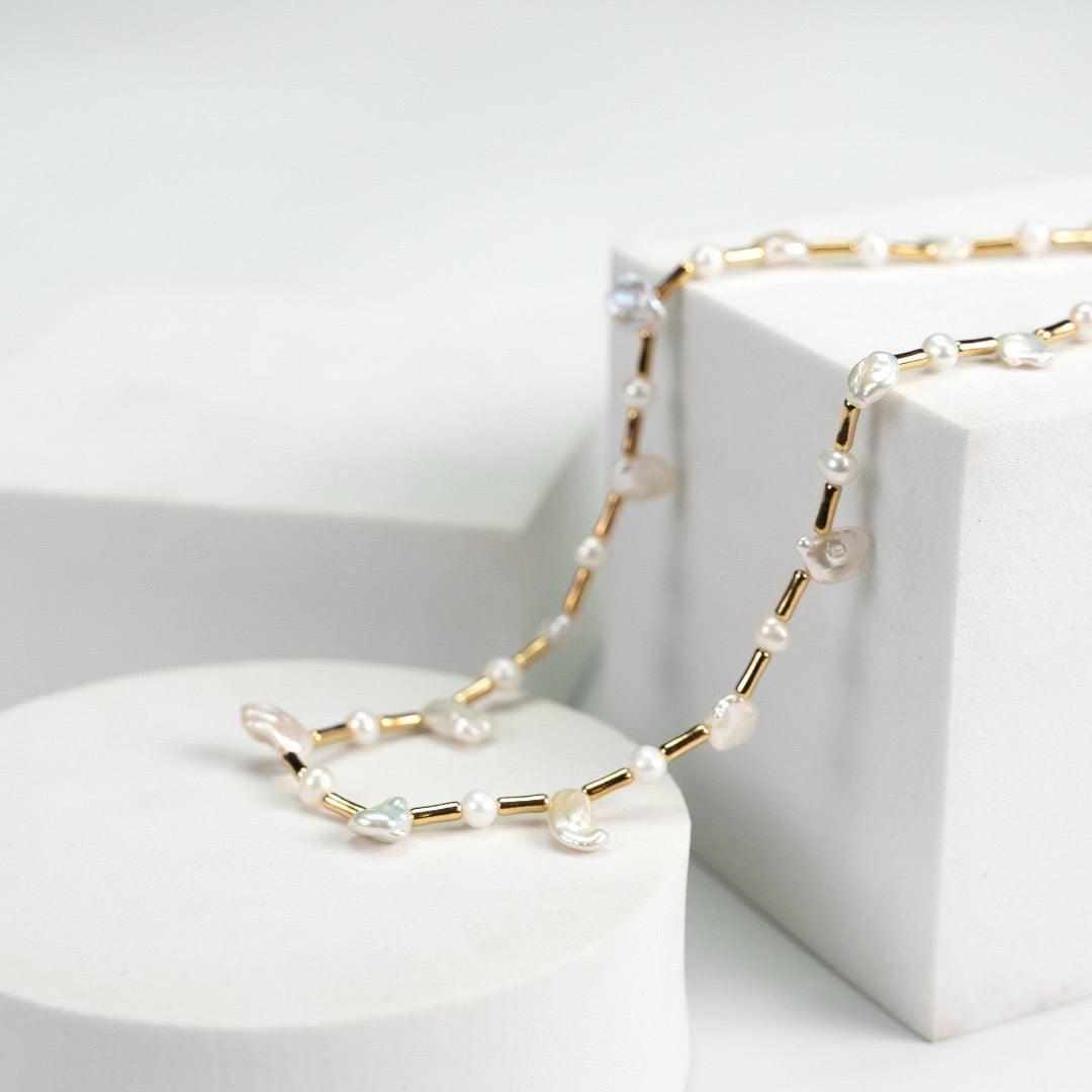 Bamboo Baroque Pearl Necklace - Lia Atelier