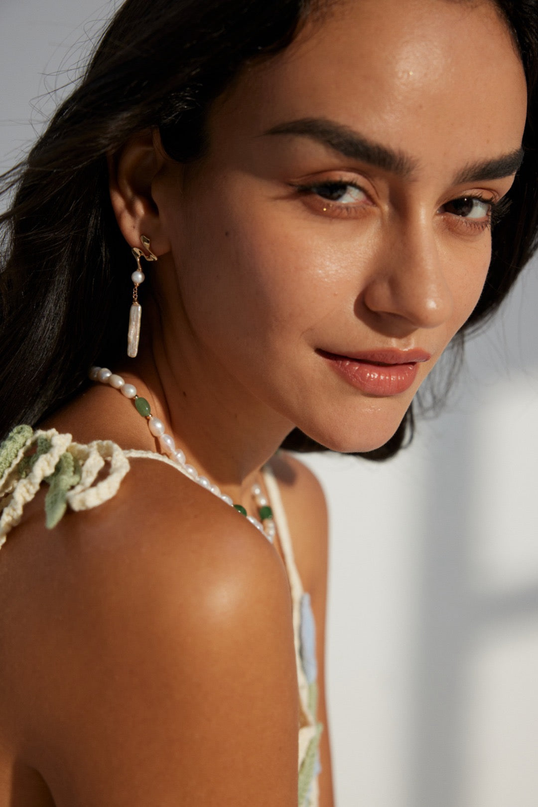 Long Drop Pearl Earrings