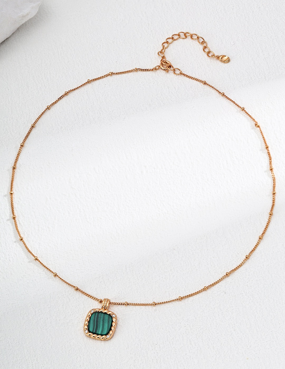 Gold Malachite Jewelry Set