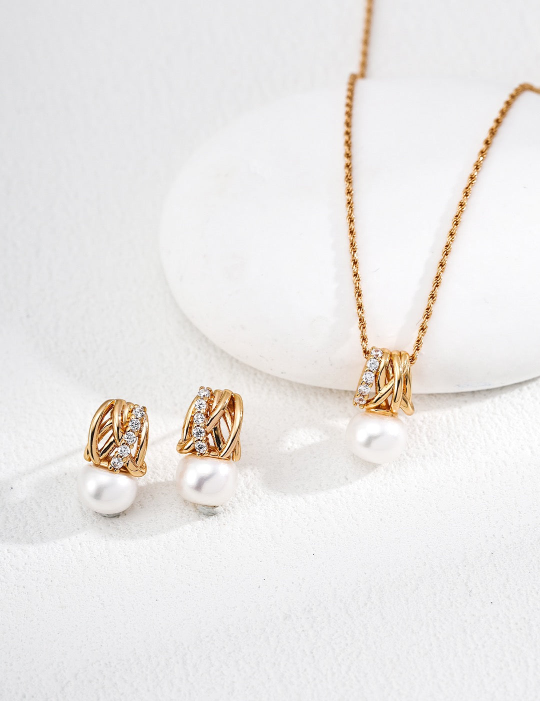 Twisted Pearl Elegance Jewelry Set - Luxe Rope Collection