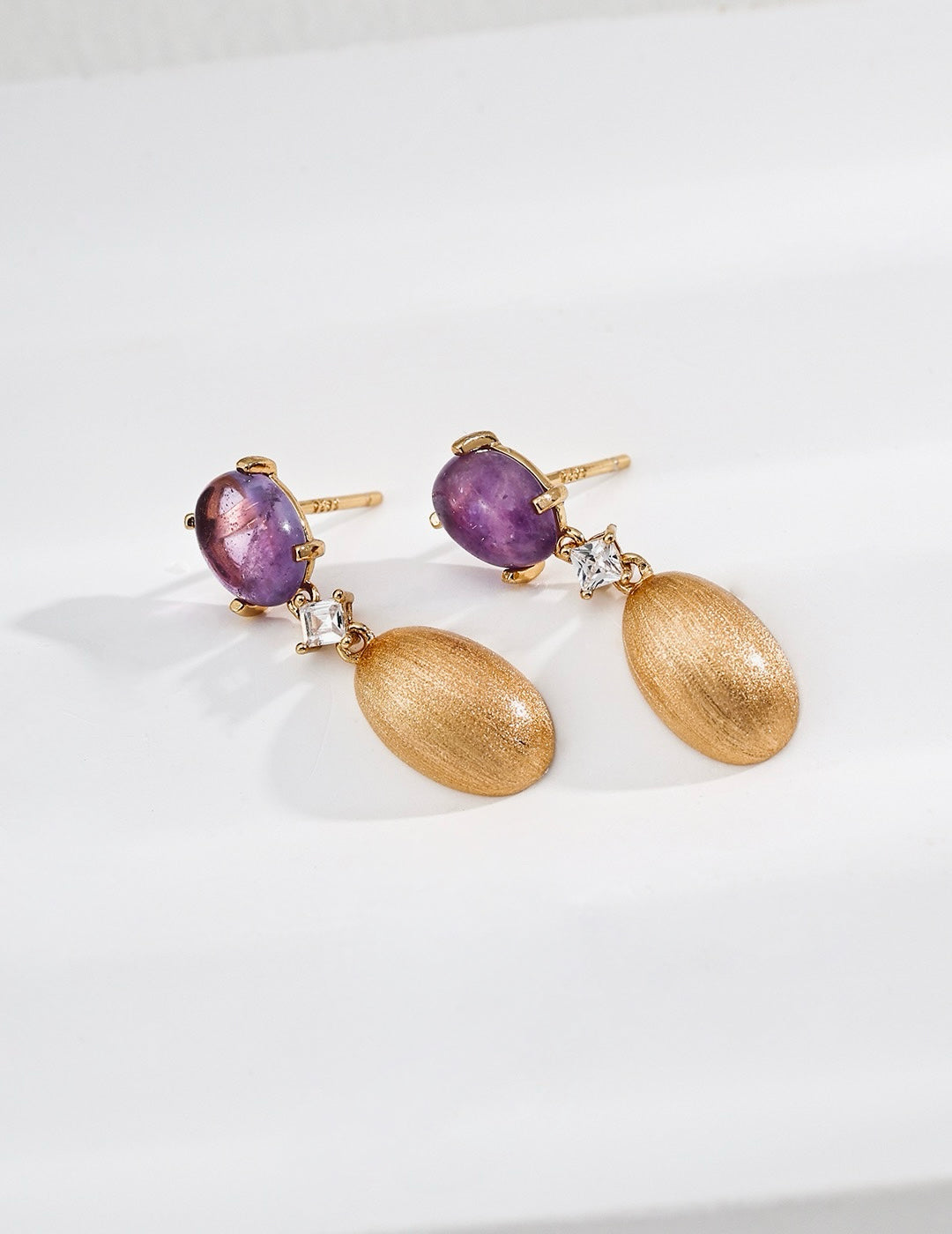 February gemstone amethyst earrings for women.