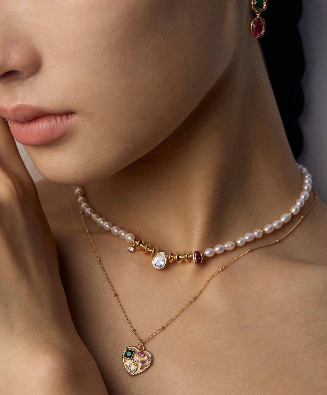 Gemstone Constellation Pearl Necklace
