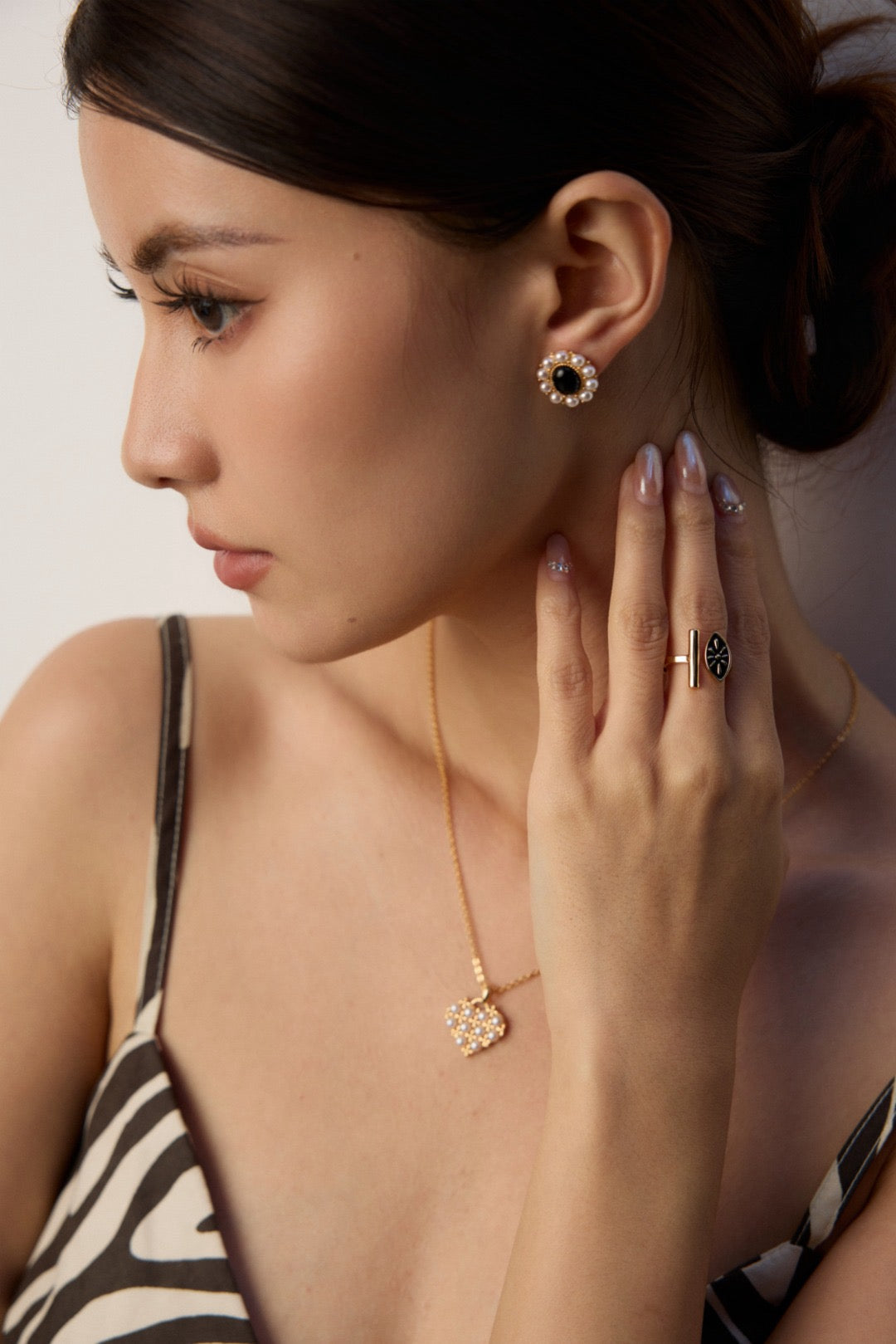 Black Enamel Cuff Ring