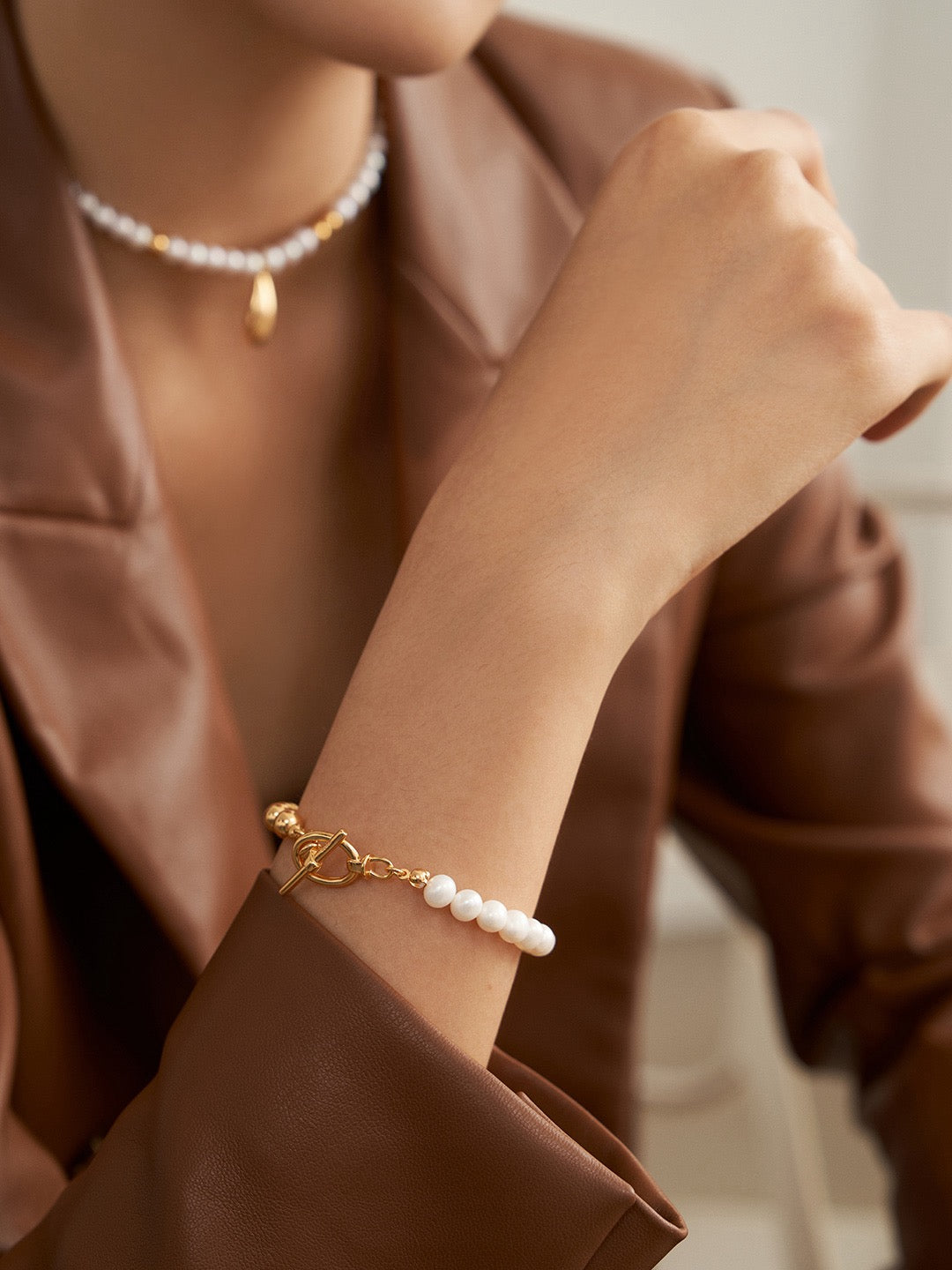Crescent Gold Bracelet - Lia Atelier