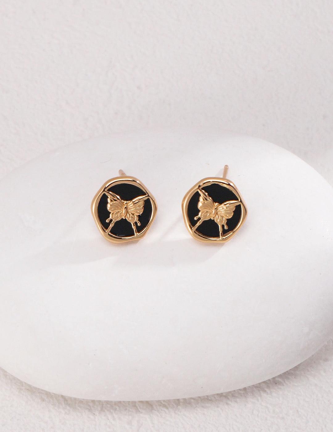 Emely Black Agate Earrings - Lia Atelier