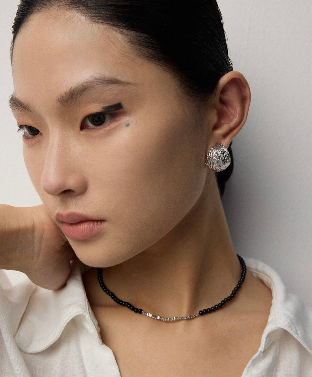 Textured Shell Stud Earrings Set