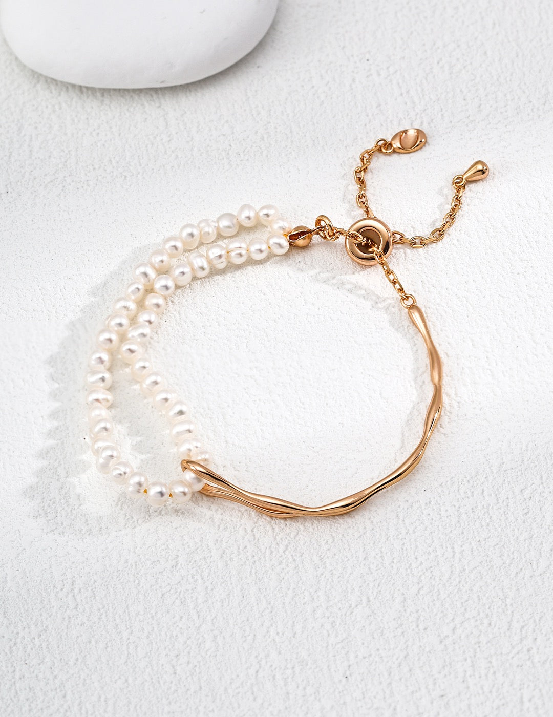Duet Strand Pearl Slider Bracelet for women