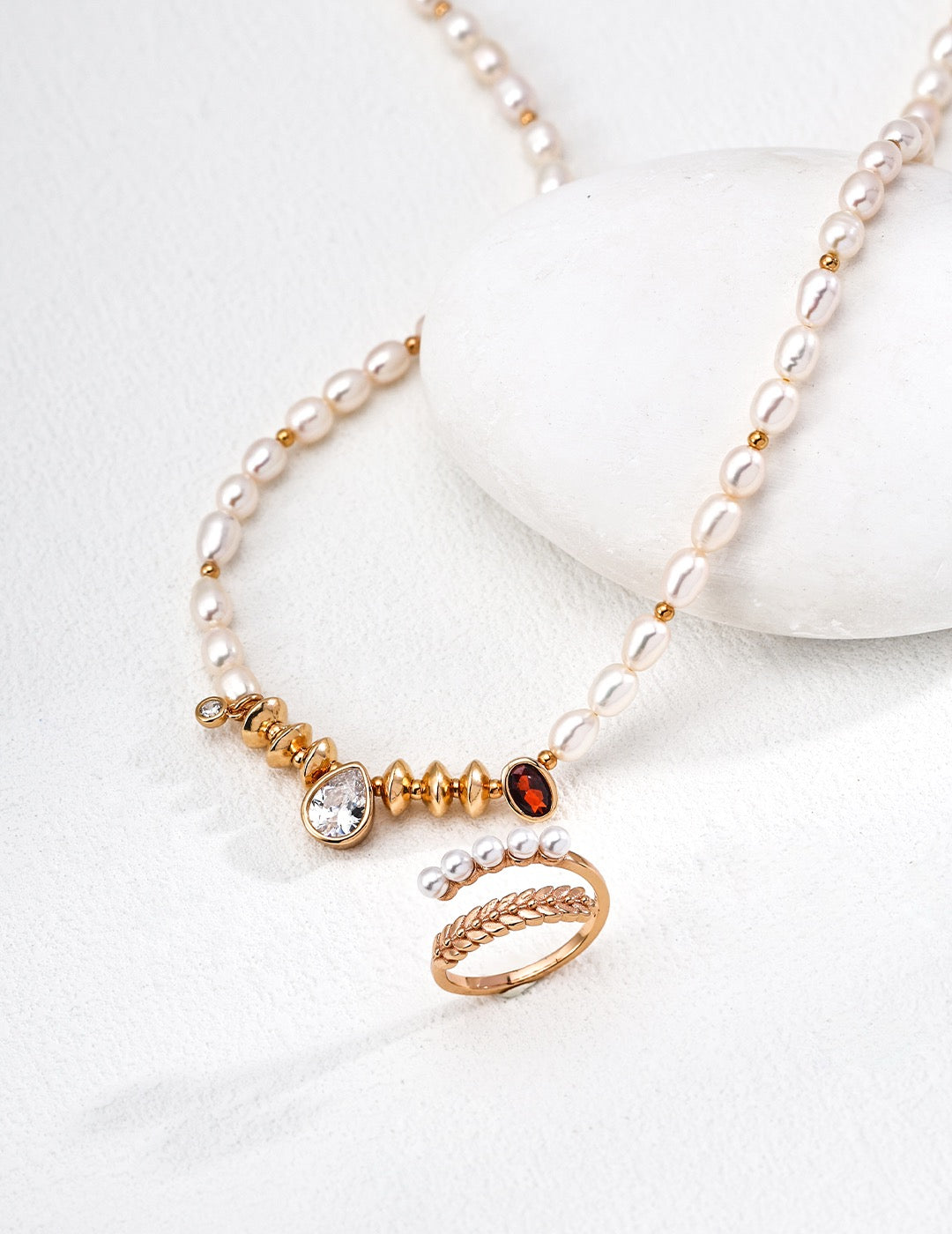 Gemstone Constellation Pearl Necklace