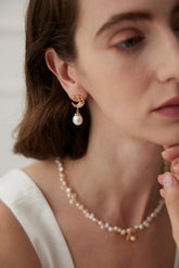 Stellar Pearl Drop Earrings - Lia Atelier