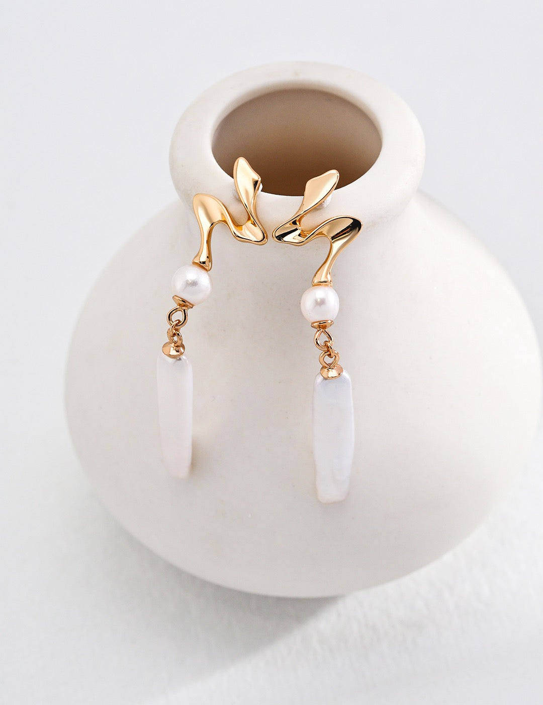 Long Drop Pearl Earrings