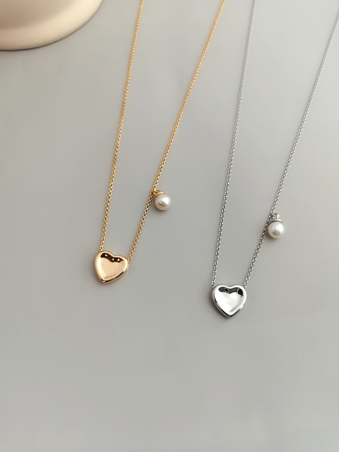 Heart Pearl Charm Necklace