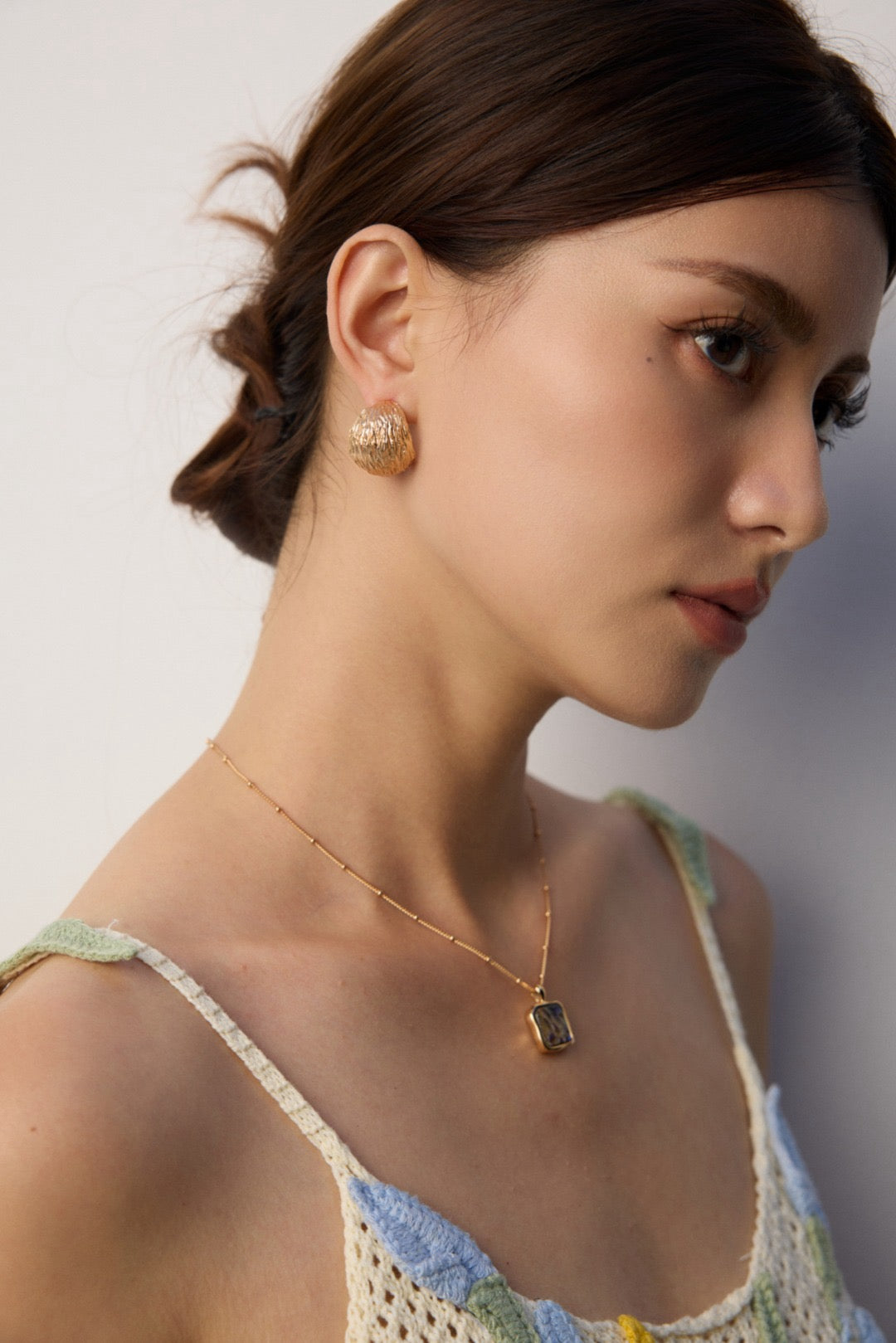 Textured Shell Stud Earrings Set
