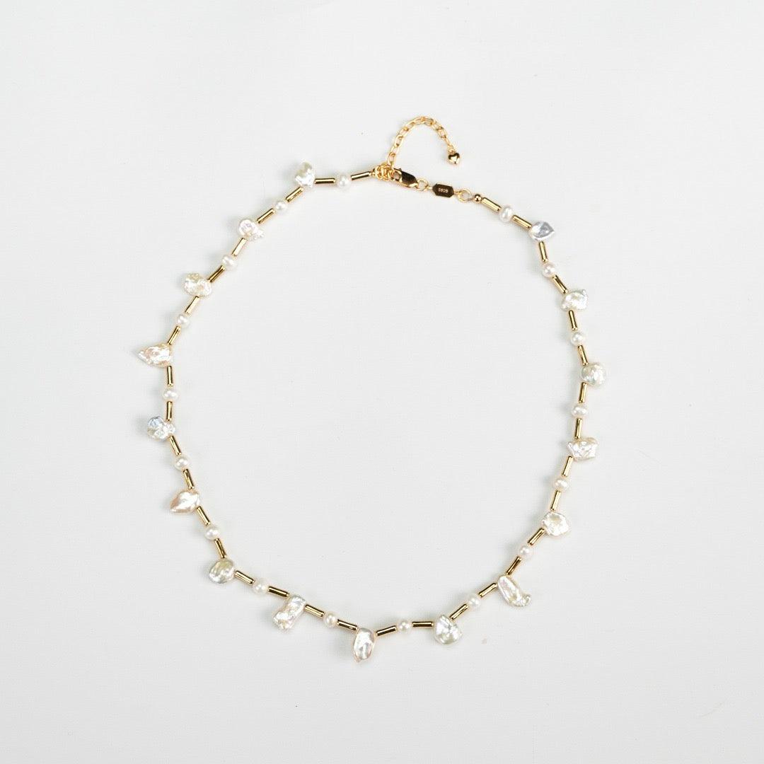 Bamboo Baroque Pearl Necklace - Lia Atelier