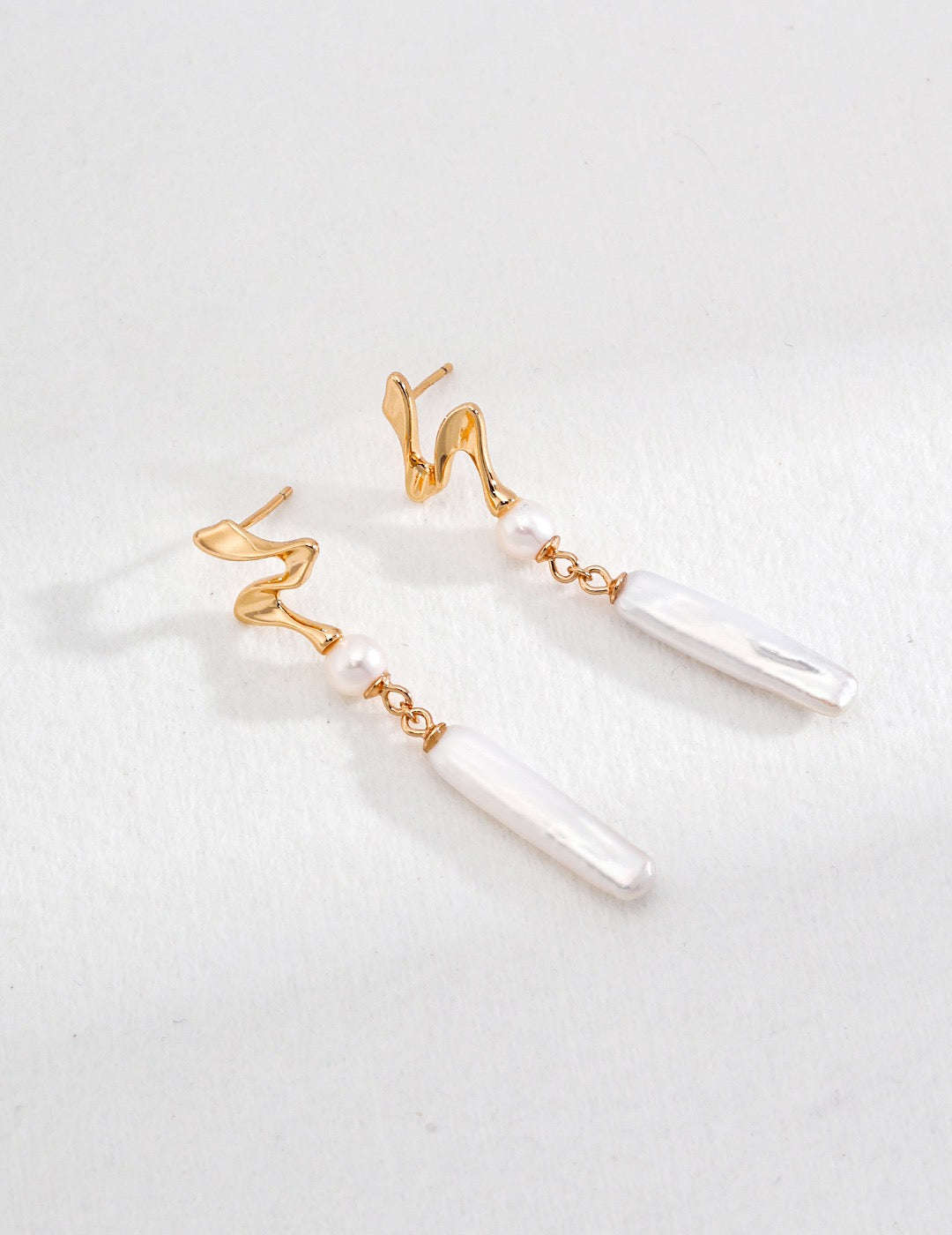 Long Drop Pearl Earrings