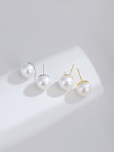 11mm large Pearl earrings on a light gray background