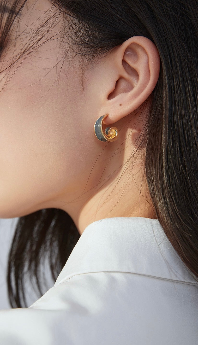 Colorful Enamel Hoop Earrings Set