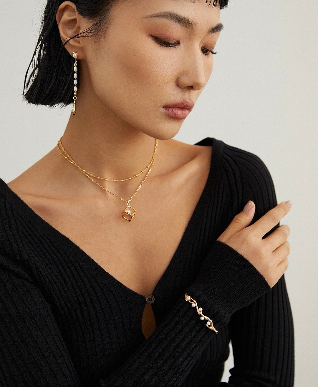 Aurora Cage Pearl Necklace