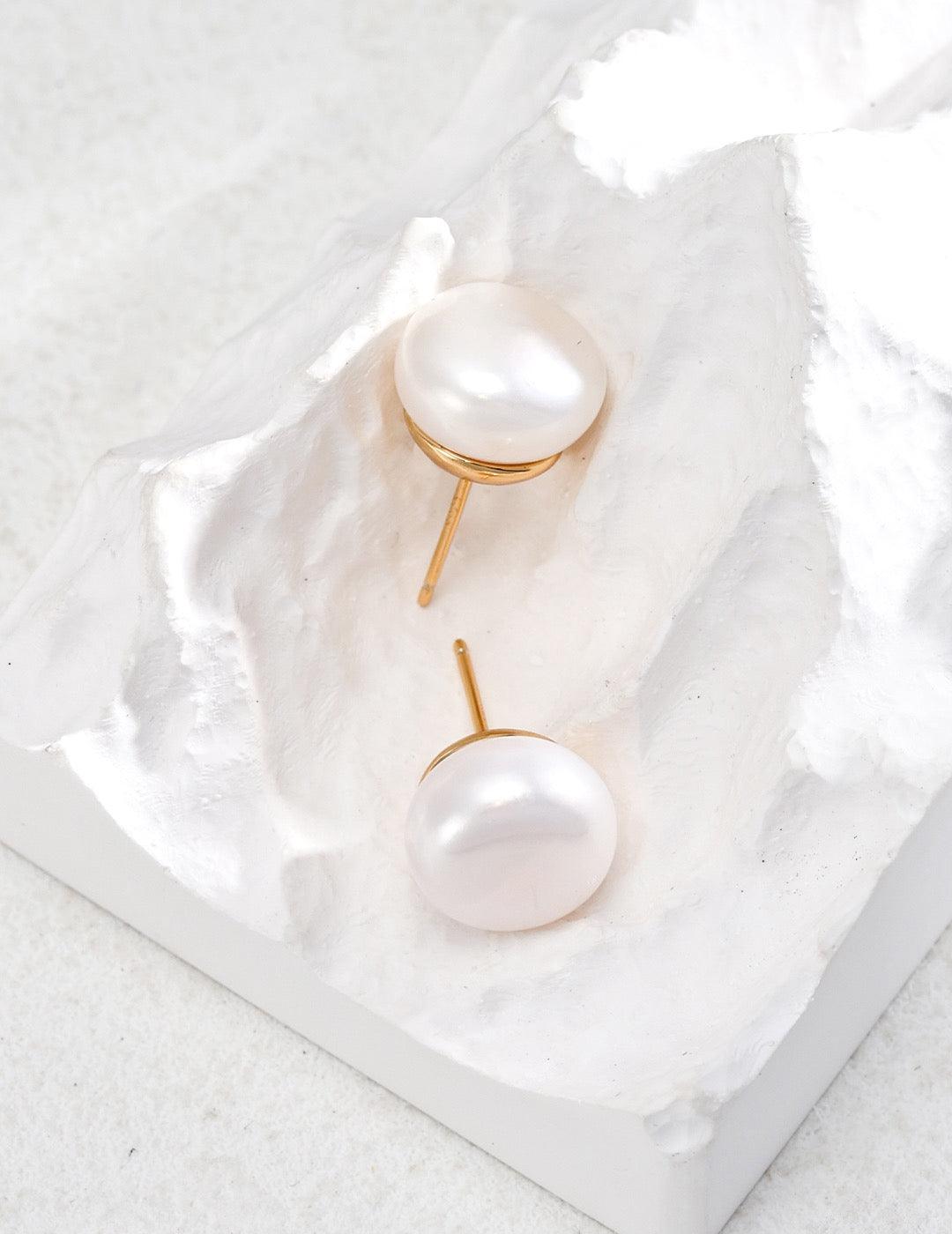 Timeless Pearl Stud Earrings 12.5MM - Lia Atelier