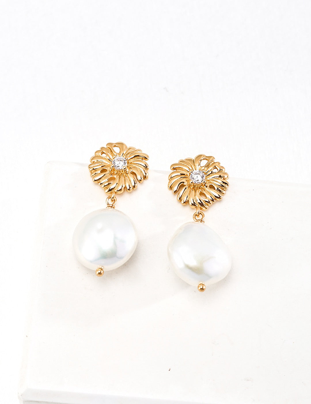 Aster Pearl Drop Earrings