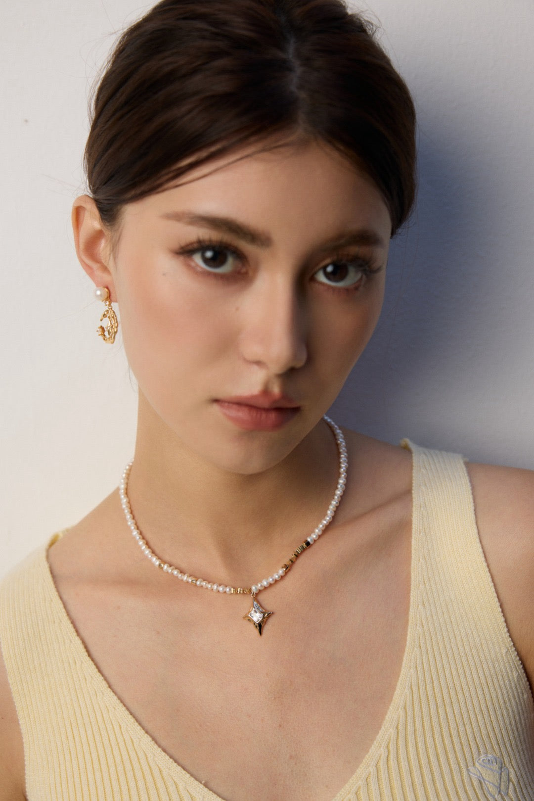 Lumière Star Pearl Pendant Necklace