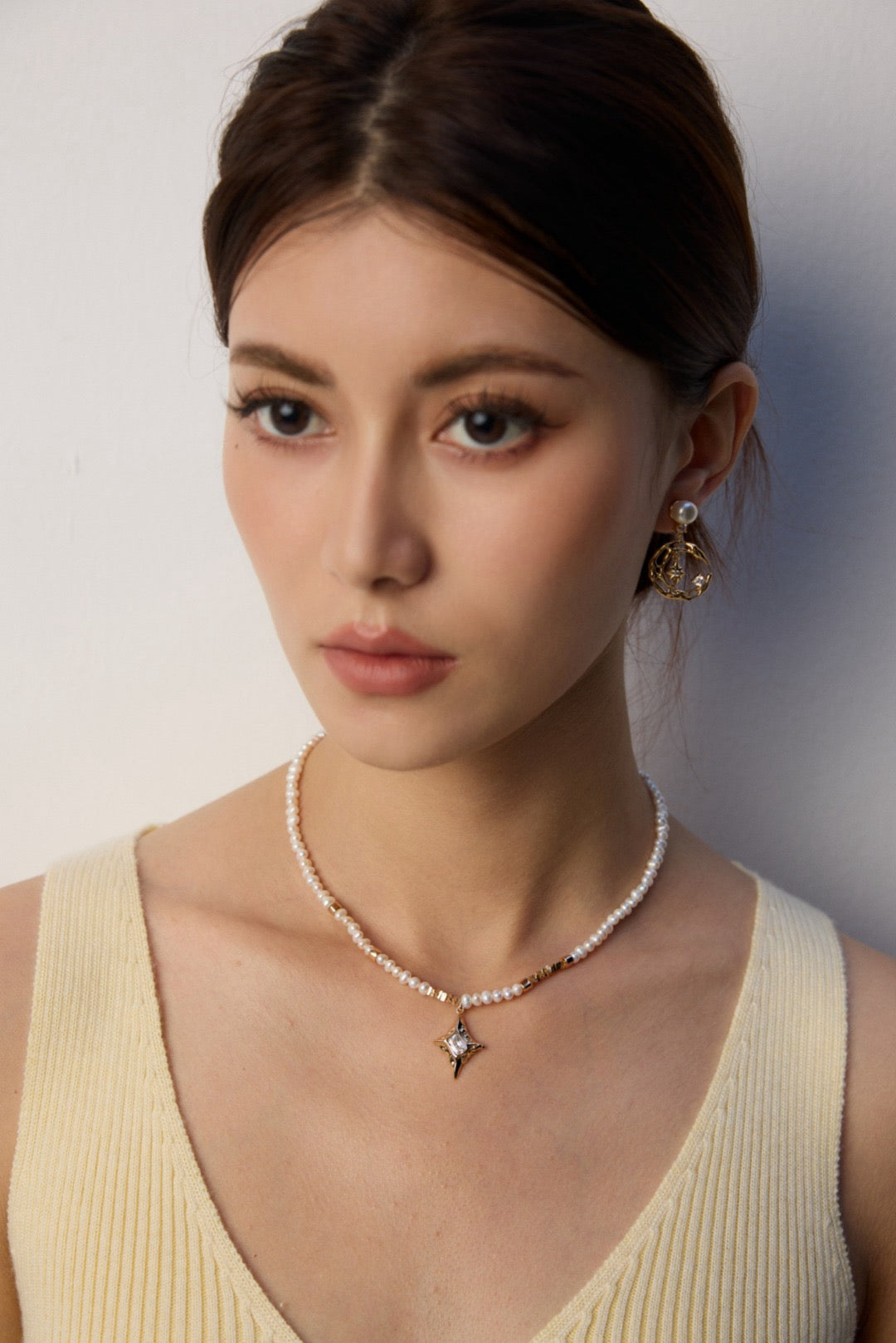 Lumière Star Pearl Pendant Necklace