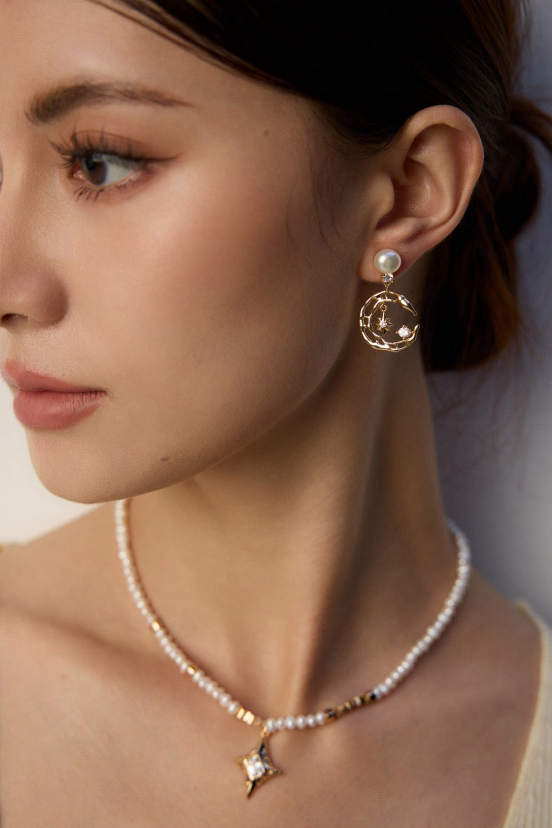 Celestia Pearl Orbit Earrings