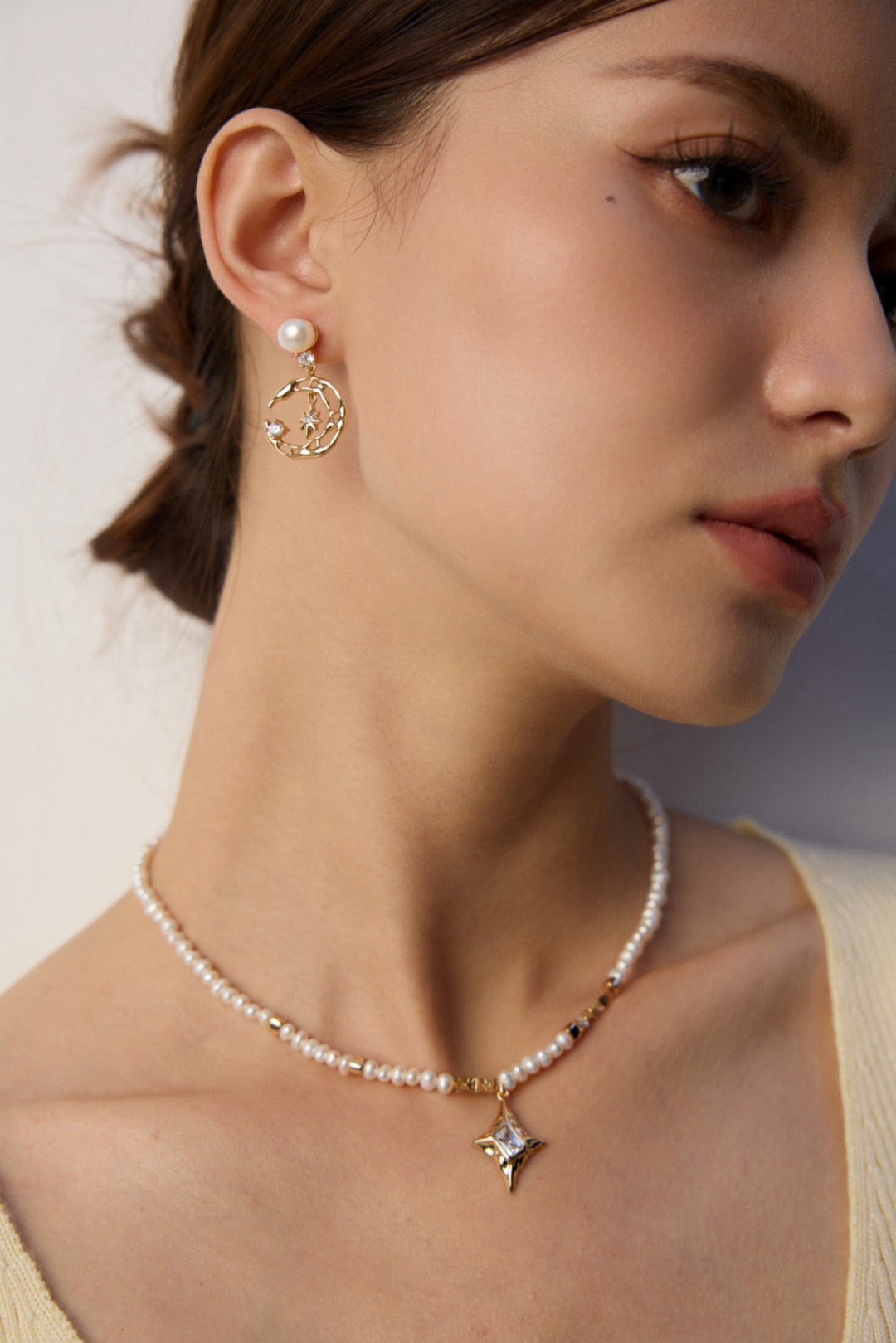 Celestia Pearl Orbit Earrings