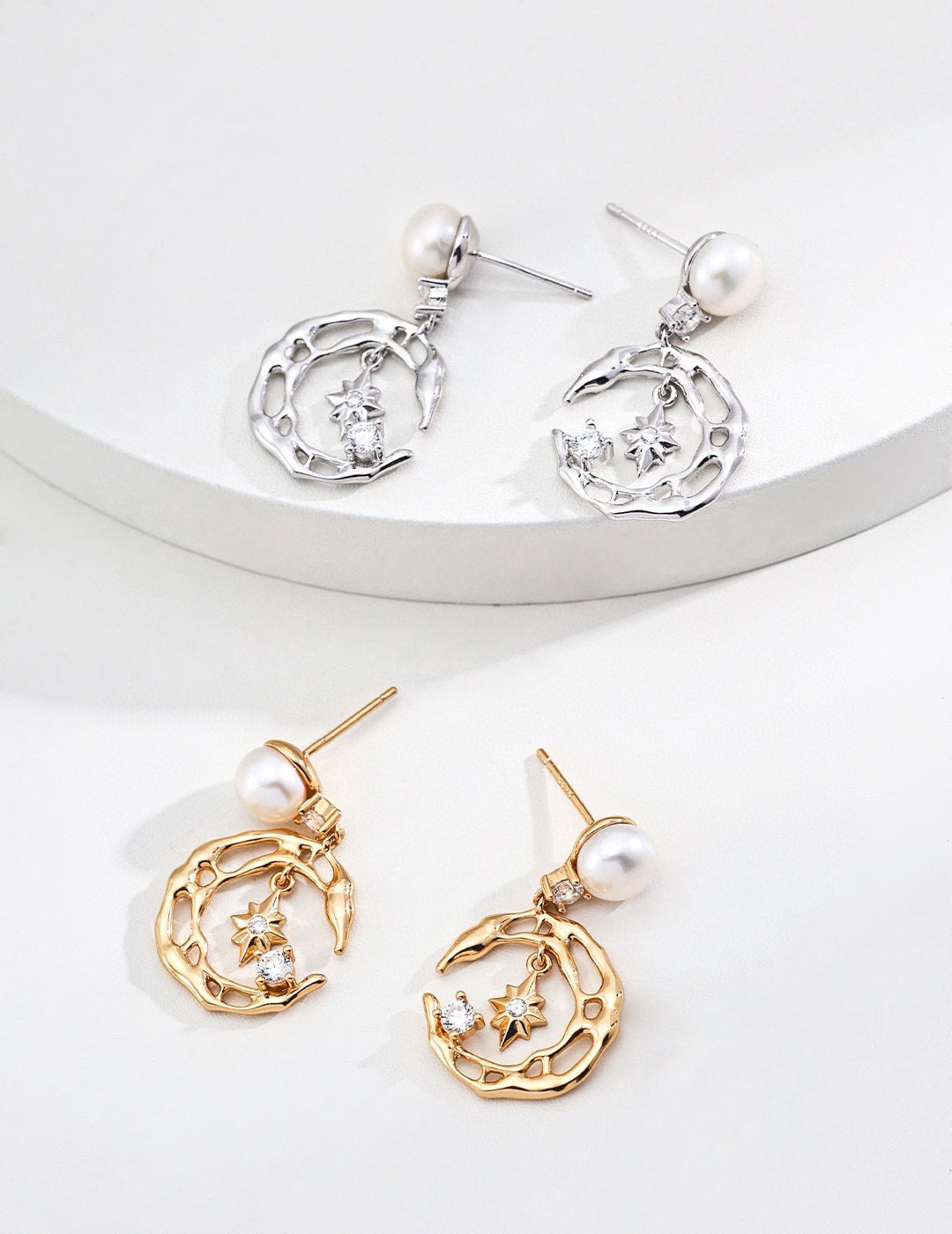 Celestia Pearl Orbit Earrings