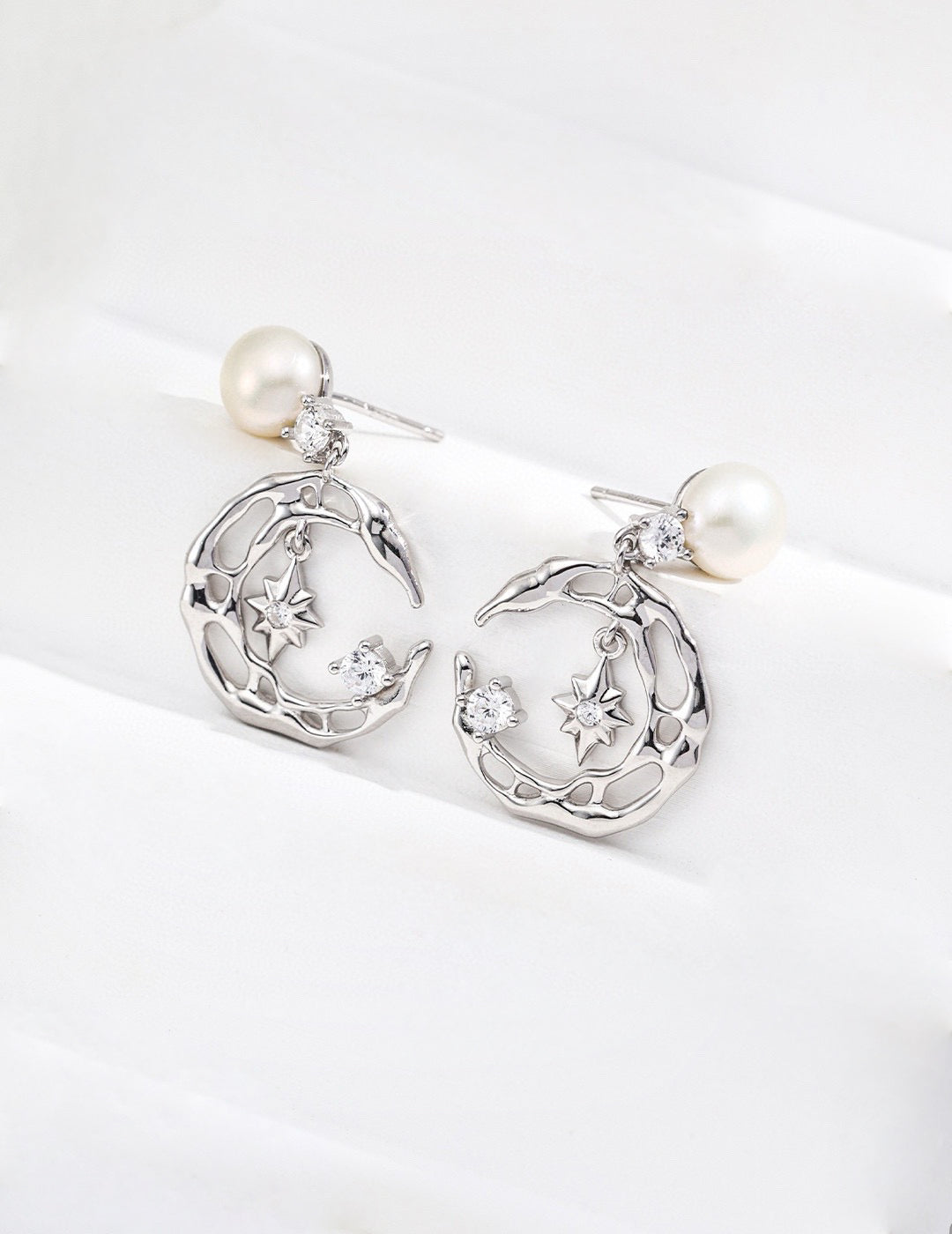 Celestia Pearl Orbit Earrings
